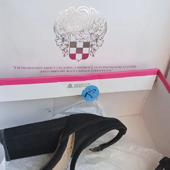 Vince Camuto Black Square Heels with Ankle Strap - Picture 11 of 12